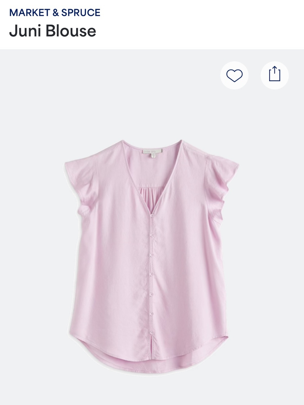 Lavender Button-Front Ruffle Sleeve Blouse - Picture 5 of 8